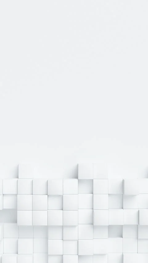 White cubes with random size move and grow loop. A place for text on the left Stock Footage 323120107