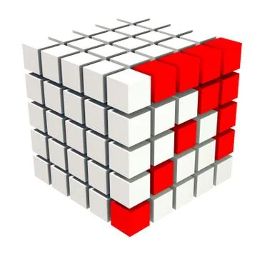 White Cubes With Red Arrow Stock Illustration