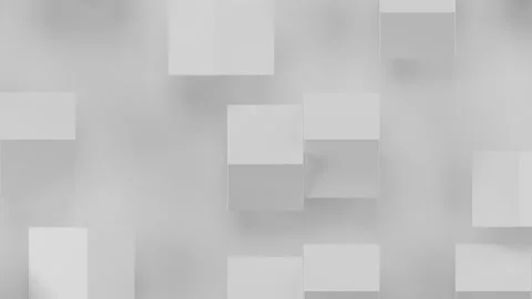 White cubes rotate and move on a white background. Infinitely looped animation. Stock Footage 172151275