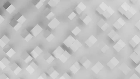 White cubes rotate and move on a white surface. Infinitely looped animation. Stock Footage 172246301