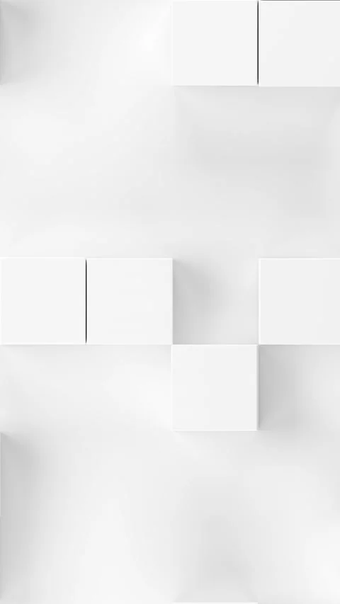 White cubes rotate and move on a white background. Vertical looped video Video stock 226368870