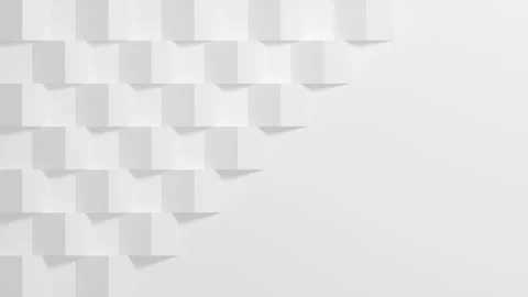 White cubes rotating seen from the top with paralell camera. Geometric pattern. Stock Footage 250668039