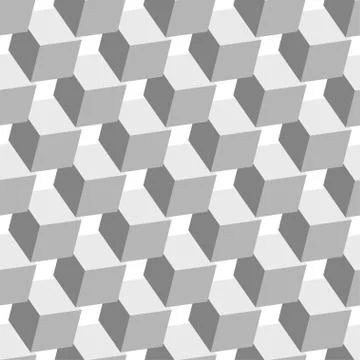 White Cubes Seamless Pattern Stock Illustration