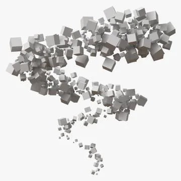 White cubes stroke in motion. 3d style vector illustration. Stock Illustration