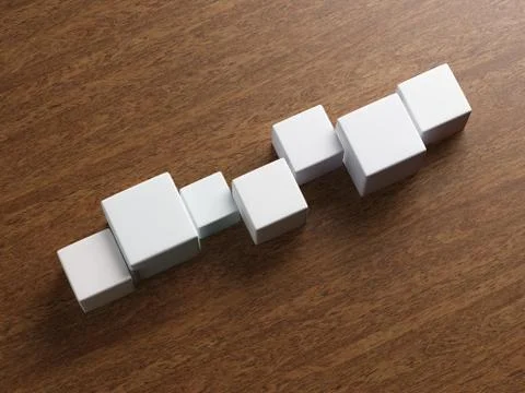 White cubes on table 库存插图