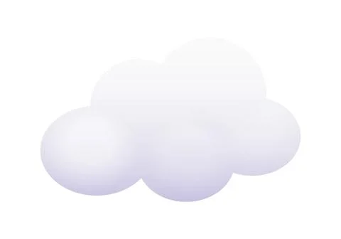 White cumulus cloud in bubble shape, realistic soft round object Stock Illustration