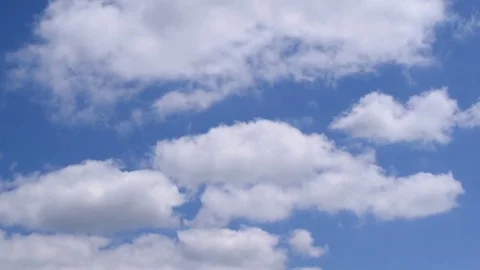 White cumulus clouds in blue sky Video stock 72130035