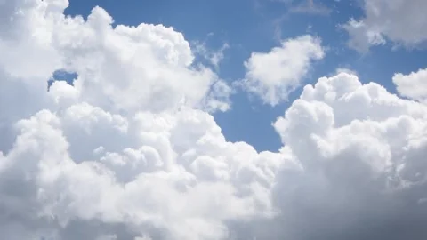 White Cumulus Clouds in the Blue Sky Stock Footage 248530766