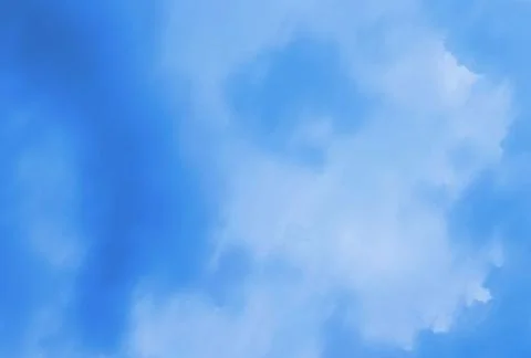 White cumulus clouds blue sky background. Stock Photos