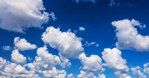 White cumulus clouds flying Stock Footage 138439546