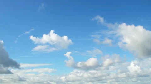 White cumulus clouds moving quietly Stock Footage 346035006