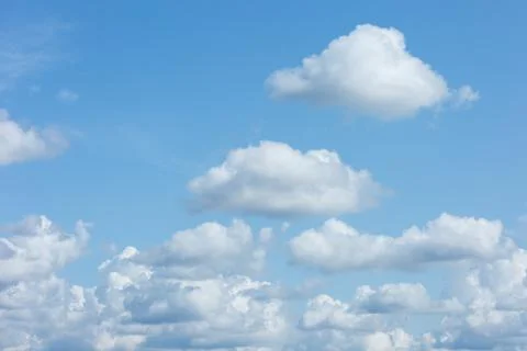 White Cumulus clouds. Stock Photos