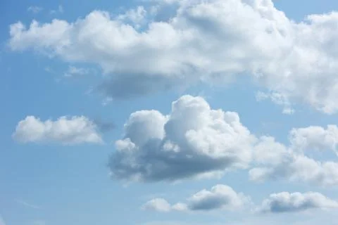 White Cumulus clouds. Stock Photos