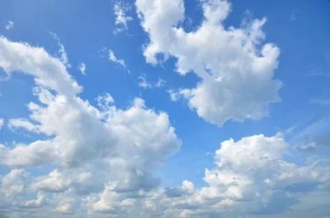 White Cumulus Clouds In The Sky Stock Photos