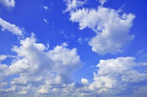White Cumulus Clouds In The Sky Stock Photos
