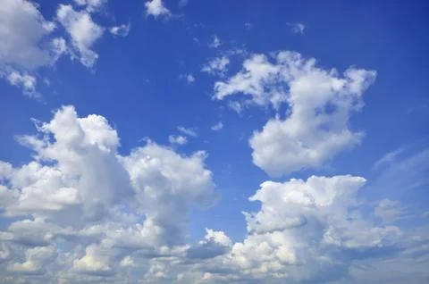 White Cumulus Clouds In The Sky Stock Photos