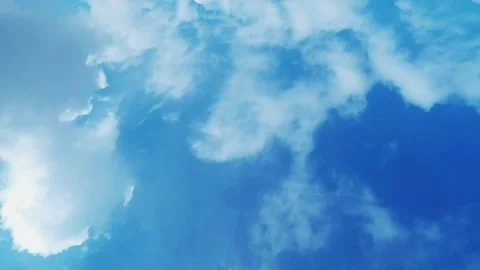 White cumulus clouds, time-lapse Stock Footage