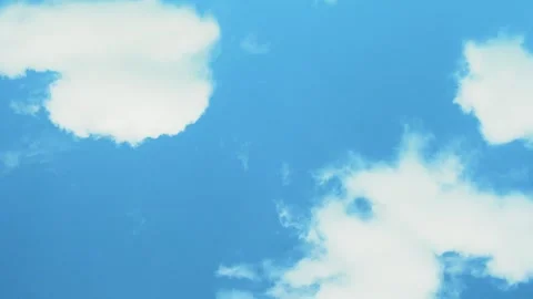 White Cumulus Fluffy Clouds Float Across The Sunny Blue Sky On A Clear Sunny Day Stock Footage 309809071