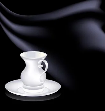 White cup and black drape Stock Illustration