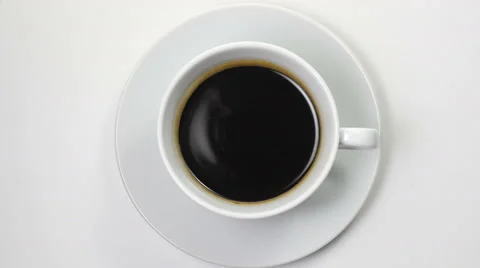 White cup with a black coffee. 4k footage. Stock Footage 51813822