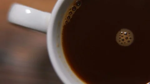 White cup with a black coffee. Stock Footage 73594967