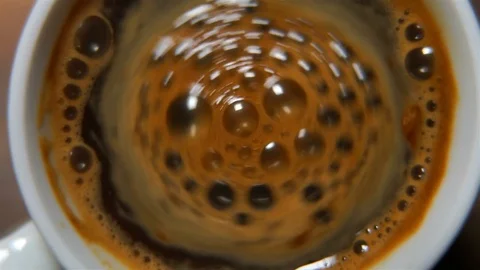 White cup with a black coffee. Stock Footage 73596028
