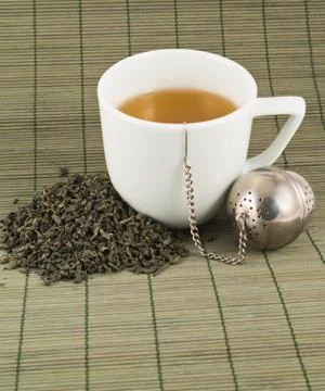 White cup of black tea Stock Photos