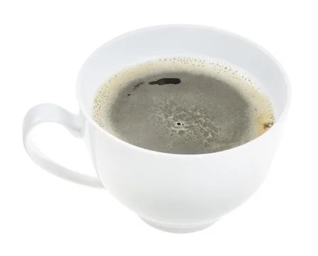 White cup of chicory root tea isolated Stock Photos