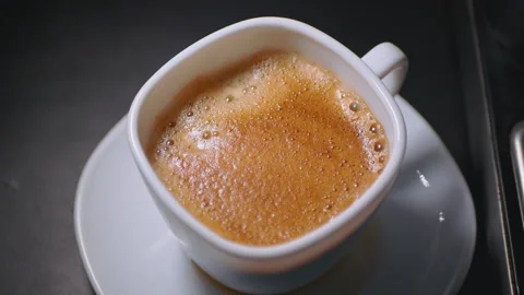 White cup of coffee with foam Stock Footage 290004007