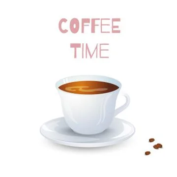White cup with coffee Stock Illustration