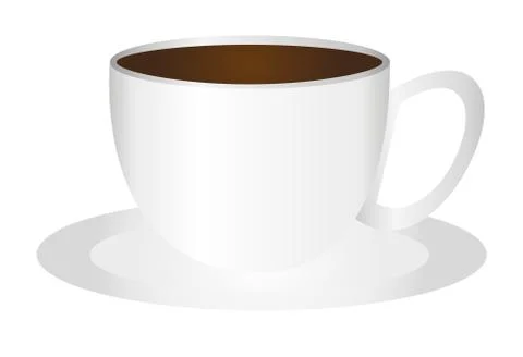 White cup coffee  isolated over white background. vector イラスト素材