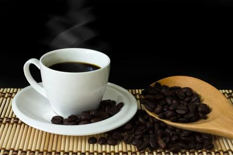 White cup of coffee Stock Photos