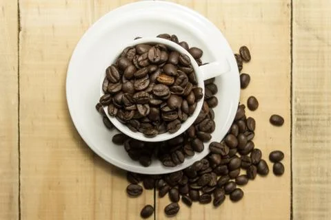 White cup of coffee Stock Photos