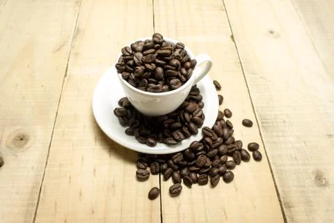 White cup of coffee Stock Photos