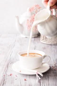 White cup of coffee Foto stock