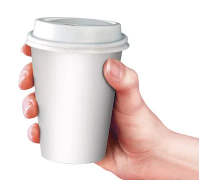 White cup of coffee Stock Photos
