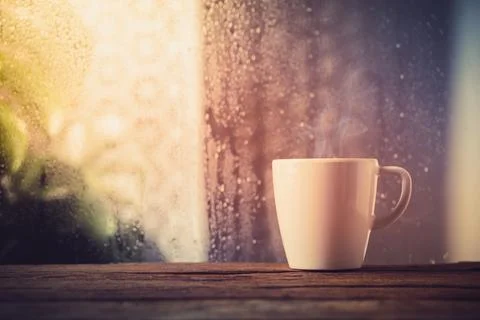 White cup of coffee Stockfoto's