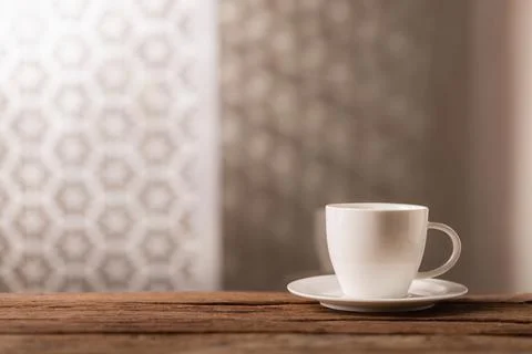 White cup of coffee Stock Photos