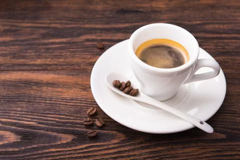 White cup with coffee Stock Photos
