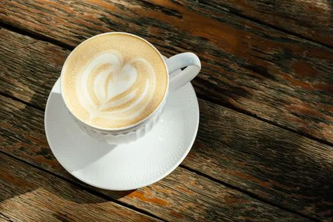 White cup of coffee. Stock Photos