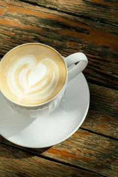 White cup of coffee. Stock Photos