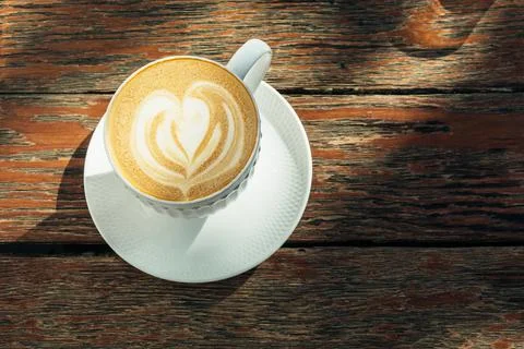 White cup of coffee. Stock Photos