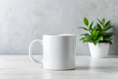 White cup up of coffee on a table Stock Photos
