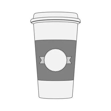 White Cup of Coffee for your Label Stock Illustration
