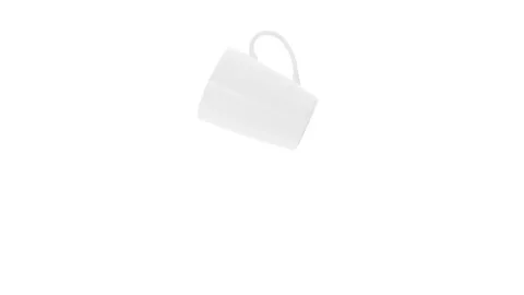 White Cup falls and breaks in slow motion with Green Screen Stock Footage 126548416