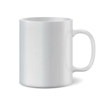 White cup isolated on white background. Stock Illustration