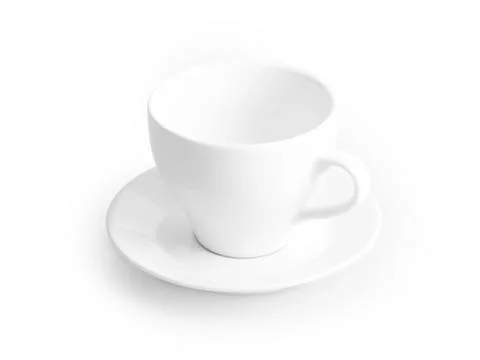 White cup isolated on white background Stock Photos