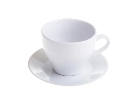 White cup isolated on white background Stock Photos