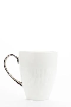 White cup isolated on white background Stock Photos