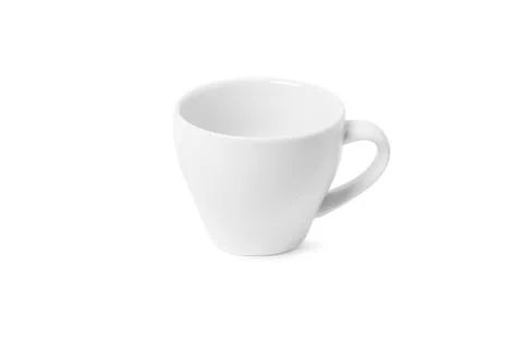 White cup isolated on white background. Ceramic coffee cup or tea mug for drink Stock Photos